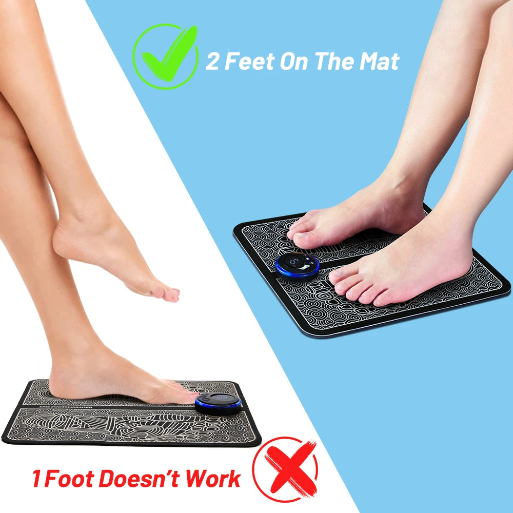 MERALL EMS Foot Massager Pad — Portable Rechargeable Acupoint Stimulator, 8 Modes & 19 Intensity Levels for Improved Circulation and Muscle Relief