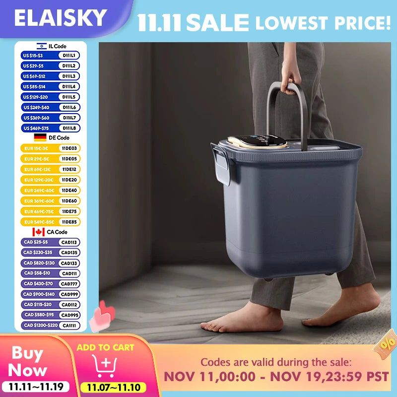 220V Electric Foot Spa Massager – Heating, Vibration & Bubble Pedicure Bath for Relaxation and Pain Relief