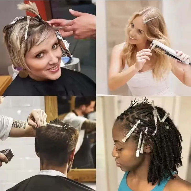 10-Pack No‑Bend Toothless Tip Hair Clips – Salon Non‑Crease Metal Hairpins for Styling & Makeup (Silver)