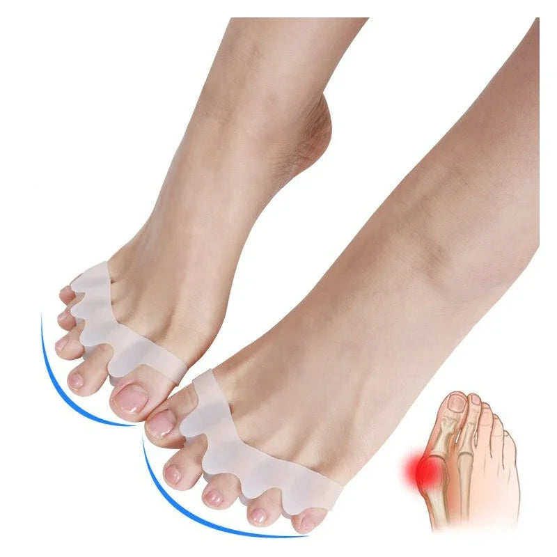 2-Pack Silicone Toe Separators Gel Bunion Corrector & Toe Straightener Spacer for Hammer Toe Relief