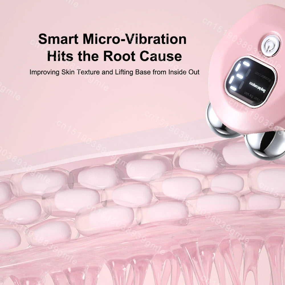 Microcurrent Facial Massager Roller — Vibration EMS Face & Neck Lifting Skin Tightening Anti-Wrinkle Device