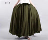 Cotton Linen Ankle-Length Maxi Skirt for Women, Y2K Harajuku Casual Streetwear, Shirred Waist