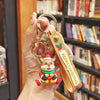 Santa and Reindeer Resin Christmas Keychain - Cute Cartoon Pendant Key Ring Charm for Backpack Purse Ornament