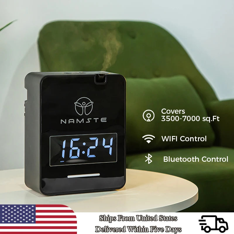 NAMSTE 300ml Wi‑Fi & Bluetooth Aromatherapy Diffuser Air Purifier — 8W, 500–1000 m³ Coverage, Wall‑Mount or Tabletop