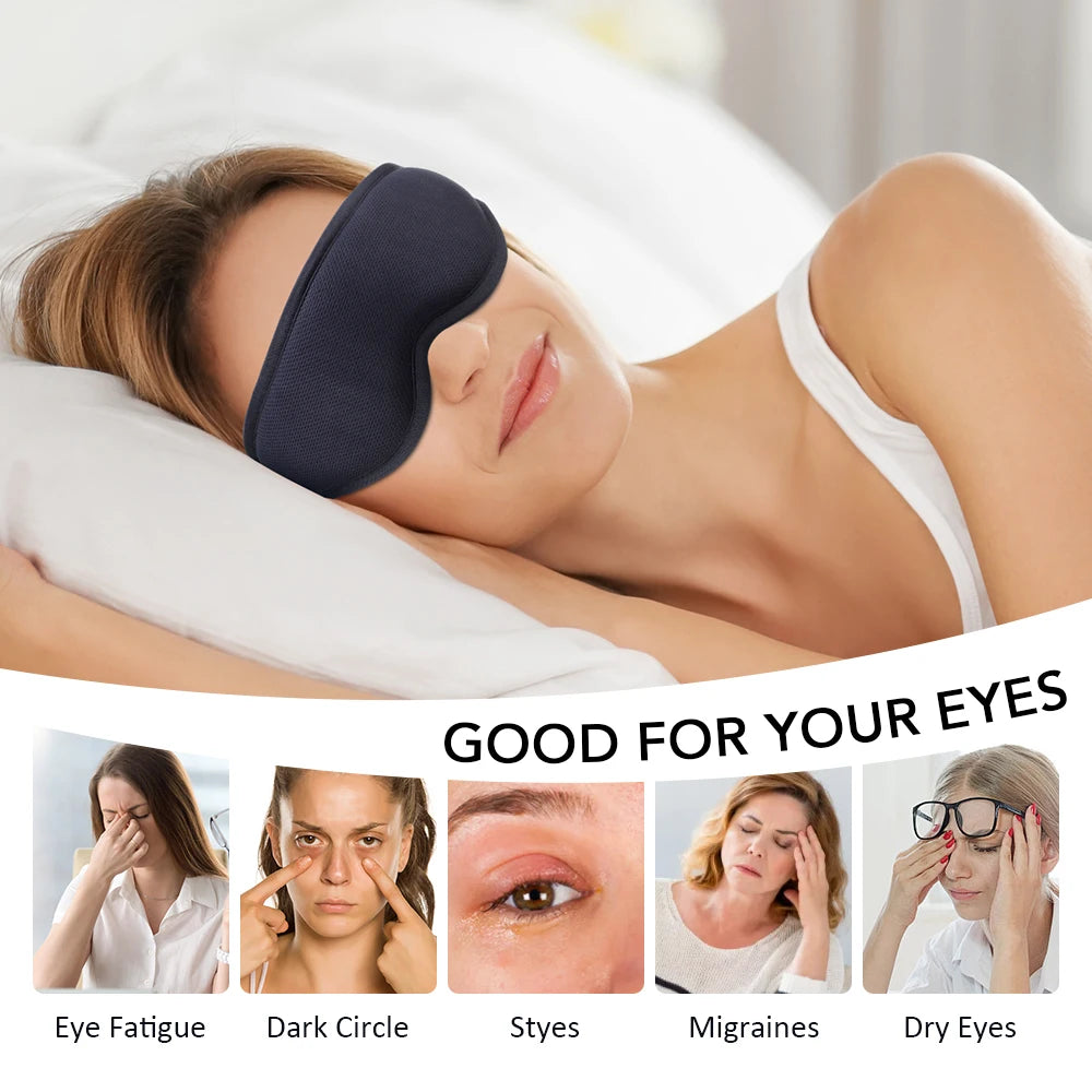 Hailicare 3D Heated Eye Massager – 3-Level Hot Compress, 5-Speed Vibration Sleep Mask with LED Display & 1800mAh Battery