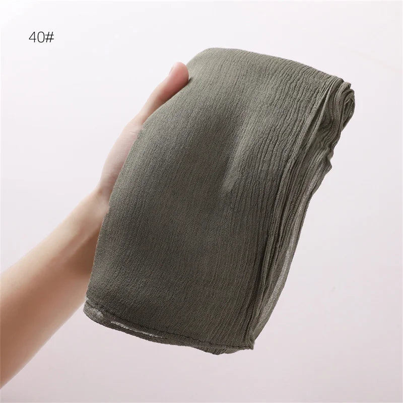 Women's Large Solid Polyester Hijab Scarf 80 x 190 cm (31.5 x 74.8 in) Long Muslim Headscarf Wrap Shawl Turban