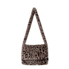 Faux Fur Leopard Print Messenger Bag for Women - Vintage Soft Plush Large Capacity Shoulder & Crossbody Handbag