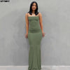 Satin Slip Maxi Dress – Sleeveless Backless Bodycon Party & Evening Dress