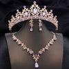 Opal Blue Bridal Tiara Jewelry Set – Crown, Necklace & Earrings for Wedding, Prom & Pageant