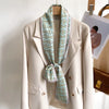 Women's Silk-Feel Printed Long Narrow Scarf 12 x 148 cm (4.7 x 58.3 in) - 50+ Colors | Headband & Shawl