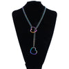 Heart Slip Chain Choker Necklace for Women, Adjustable Punk Rock Goth Love Chain Gift