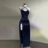 Y2K Spaghetti Strap Summer Long Dress – Slim Fit Floor-Length Polyester Blend