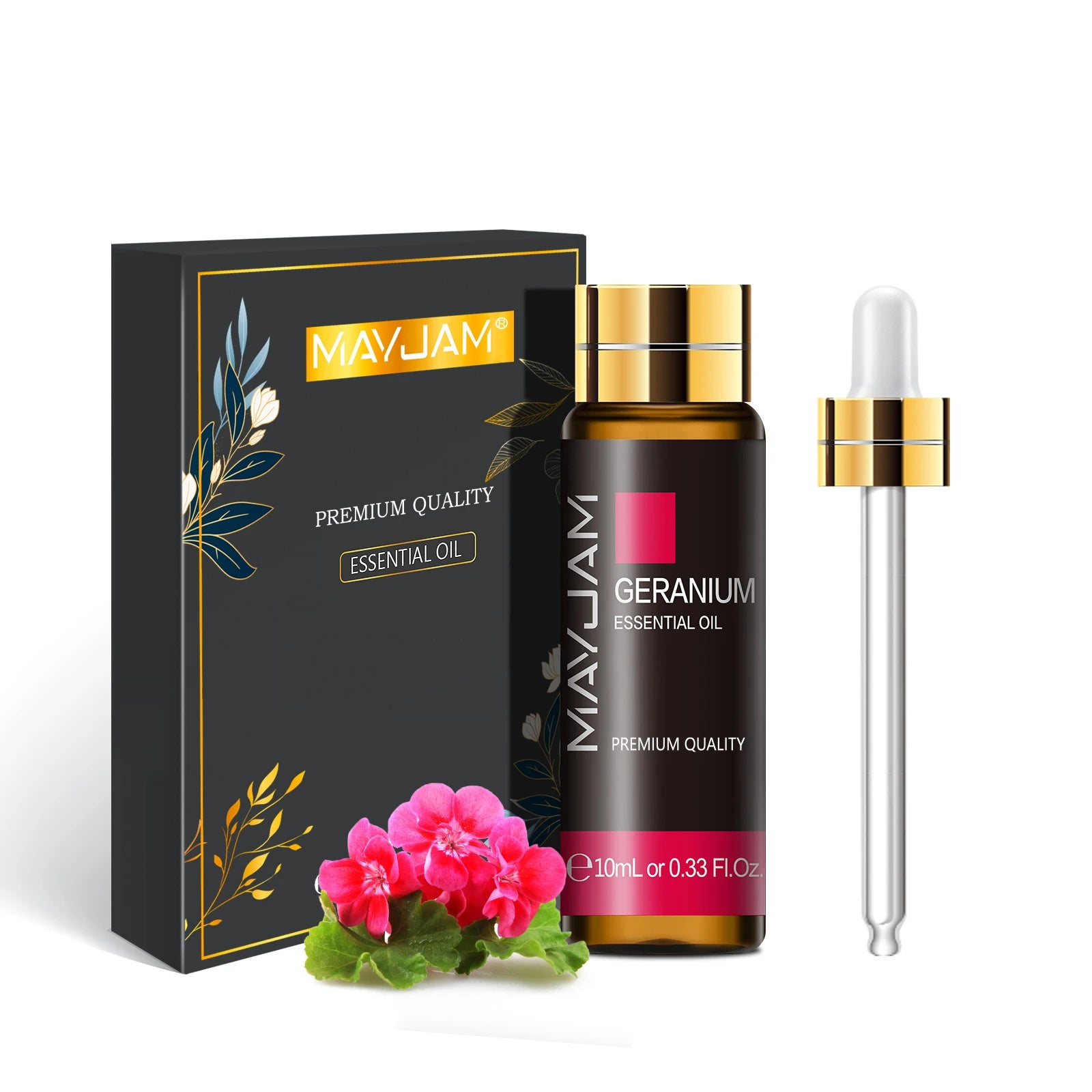 MAYJAM 10ml Pure Essential Oil with Dropper – Aromatherapy Diffuser & Humidifier Oil (Lavender, Eucalyptus, Vanilla, Sandalwood, Camphor) – Gift Box