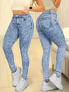 Women's High-Waist Stretch Skinny Ankle Jeans — Butt-Lift, Snow Wash