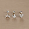 3-Pack 14K Gold-Plated Stainless Steel Crown Stud Earrings for Women with Crystal Zircon — Horse Eye Design