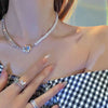 Pearl Bead Choker Necklace Gold Link Chain Ball Pendant - K-Pop Goth Collar for Women