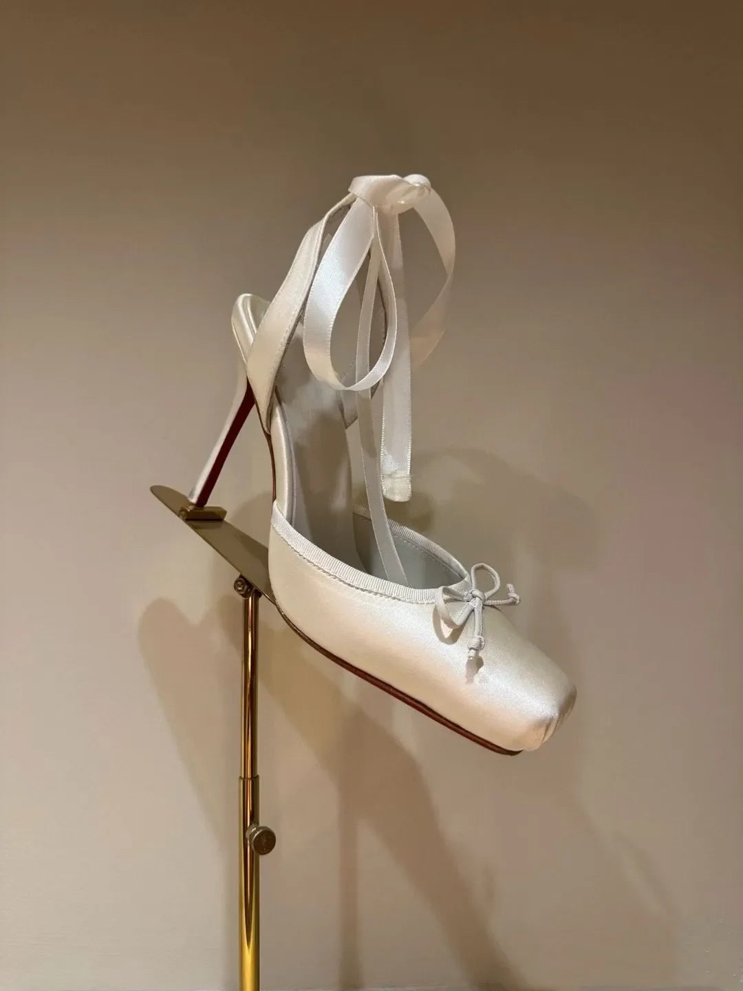 Women's Satin Square-Toe Ankle-Strap Stiletto Sandals, Party & Wedding Evening Heels