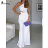 Diagonal Lace-Up Wide-Leg Jumpsuit with Pockets, High-Waist Plus Size Women's Bodysuit