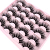 10 Pairs 3D Faux Mink 25mm Wispy Fluffy Volume Strip False Eyelashes Dramatic Cat Eye