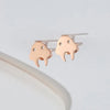 Cute Halloween Ghost Stud Earrings for Women – Stainless Steel Cartoon Minimalist Earrings (Black/Silver/Gold/Rose Gold)