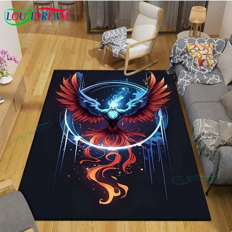 3D Mythical Beast Printed Area Rug Anti-Slip Polyester Carpet for Living Room, Kids Bedroom & Yoga Mat — Multiple Sizes (23.6×15.7–90.5×63 in / 60×40–230×160 cm)