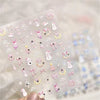 Pink Christmas Tree 5D Embossed Nail Art Stickers – Snowflake & Star Self-Adhesive Decals (4.06 x 3.15 in / 10.3 x 8 cm)