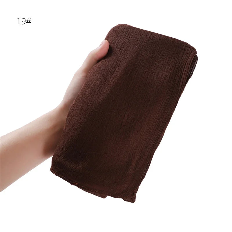 Women's Large Solid Polyester Hijab Scarf 80 x 190 cm (31.5 x 74.8 in) Long Muslim Headscarf Wrap Shawl Turban