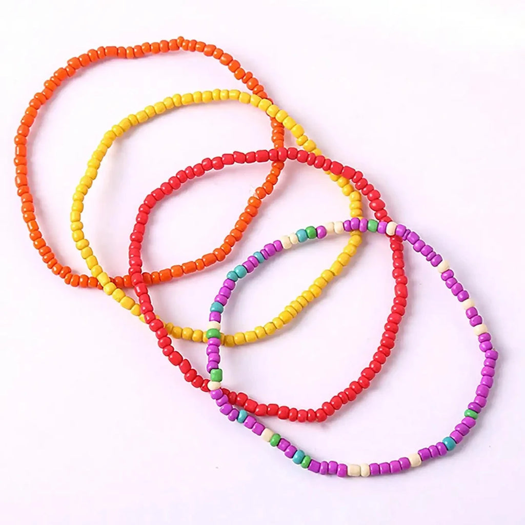 17-Pack Boho Elastic Beaded Bracelet Set – Colorful Stackable Stretch Bracelets for Women & Men