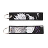 Anime Embroidered Keychain Double-Sided Key Fob 3 x 13 cm (1.2 x 5.1 in) for Backpacks Cars Motorcycles Gift