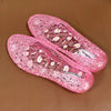 Sequin Clear Jelly Sandals for Women - Flat Beach Slip-On Sandals