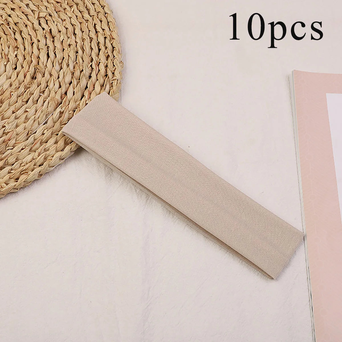 10-Pack Elastic Headbands for Women – Solid Color Sports, Yoga & Fitness Hair Bands