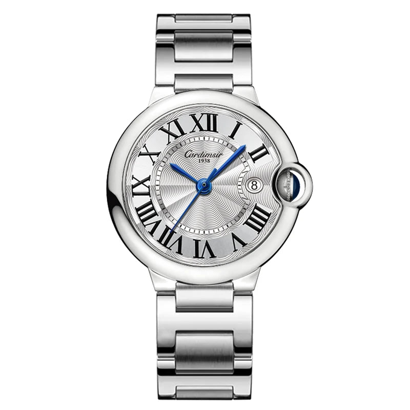 Cardimsir Ballon Bleu 33mm Automatic Women's Watch, Sunburst Dial Sapphire Crystal, 50M Water-Resistant Date