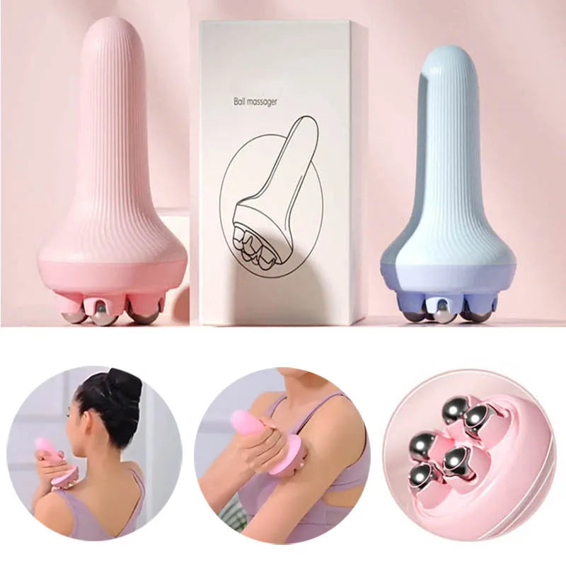 Handheld 360° Roller Massage Ball – Manual Muscle Relaxer for Back, Neck, Shoulders & Legs