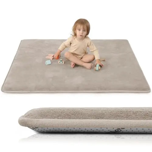Large Non-Slip Thick Foam Baby Play Mat – Soft Coral Velvet Rug for Kids & Yoga, Living Room Floor Mat