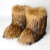 Women's Mid-Calf Faux Fox Fur Snow Boots – Plush-Lined Warm Winter Boots, Up to EU 46