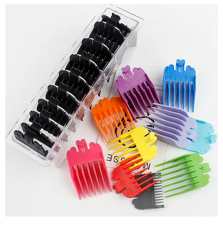 10-Pack Black Hair Clipper Guide Combs – Universal Trimmer Attachments for Barber & Home Salon