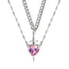 Heart and Sword Couple Necklace Set - Vintage Pendant Collarbone Chain for Women, Couples Gift