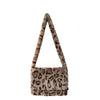 Faux Fur Leopard Print Messenger Bag for Women - Vintage Soft Plush Large Capacity Shoulder & Crossbody Handbag