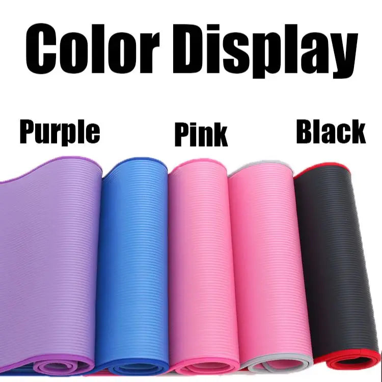 YECOKISO 10mm Extra Thick Yoga Mat - 72 x 24 in (183 x 61 cm) TPE Non-Slip Odor-Free Exercise & Pilates Mat with Carry Strap