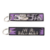 Anime Embroidered Keychain Double-Sided Key Fob 3 x 13 cm (1.2 x 5.1 in) for Backpacks Cars Motorcycles Gift