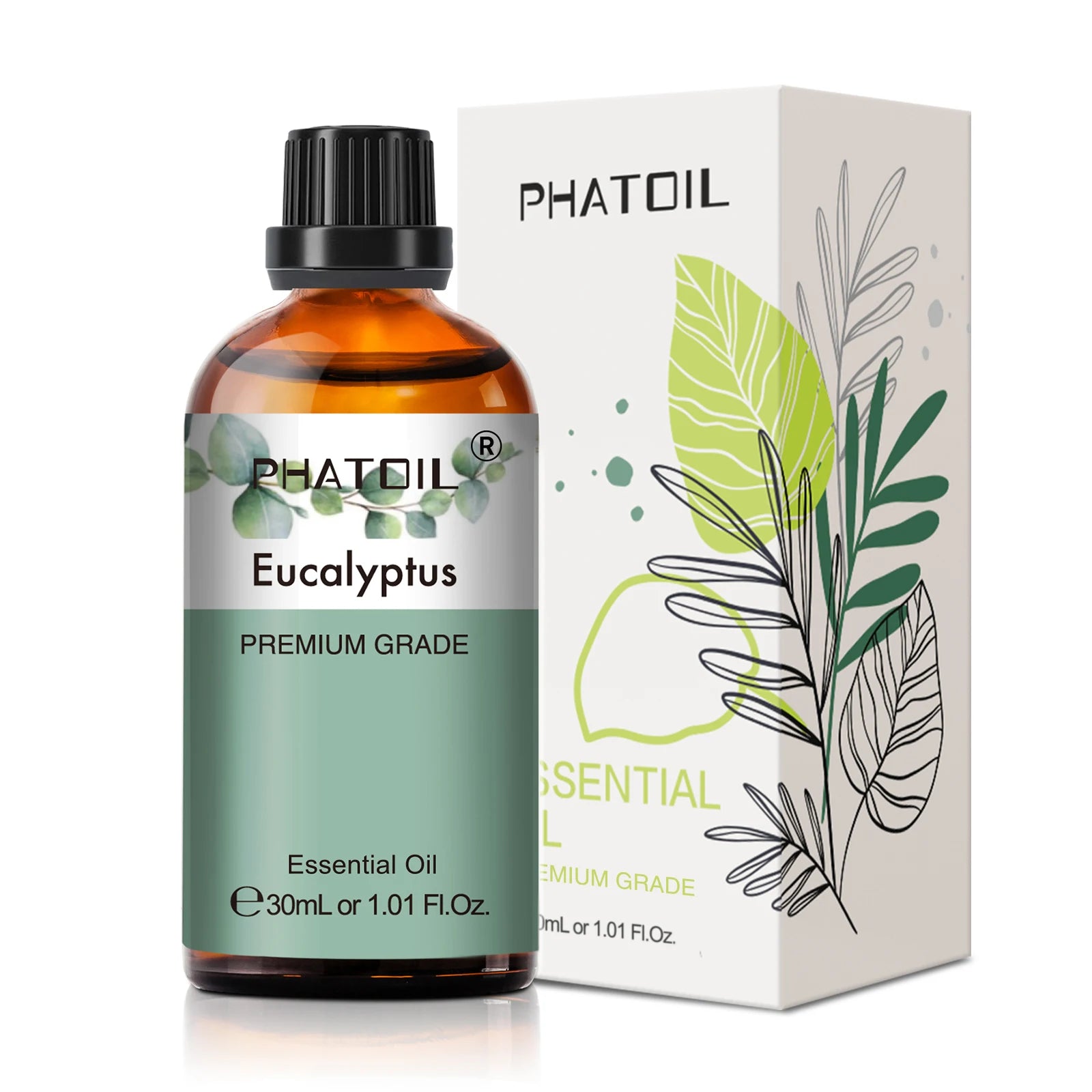 PHATOIL 30ml (1.01 fl oz) Essential Oils – Lavender, Peppermint, Vanilla, Tea Tree, Eucalyptus for Aromatherapy, Diffusers & Candle Making