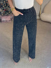 Women's High-Waist Straight Leg Jeans – Diamond-Embellished Distressed Stretch Ankle Denim with Pockets