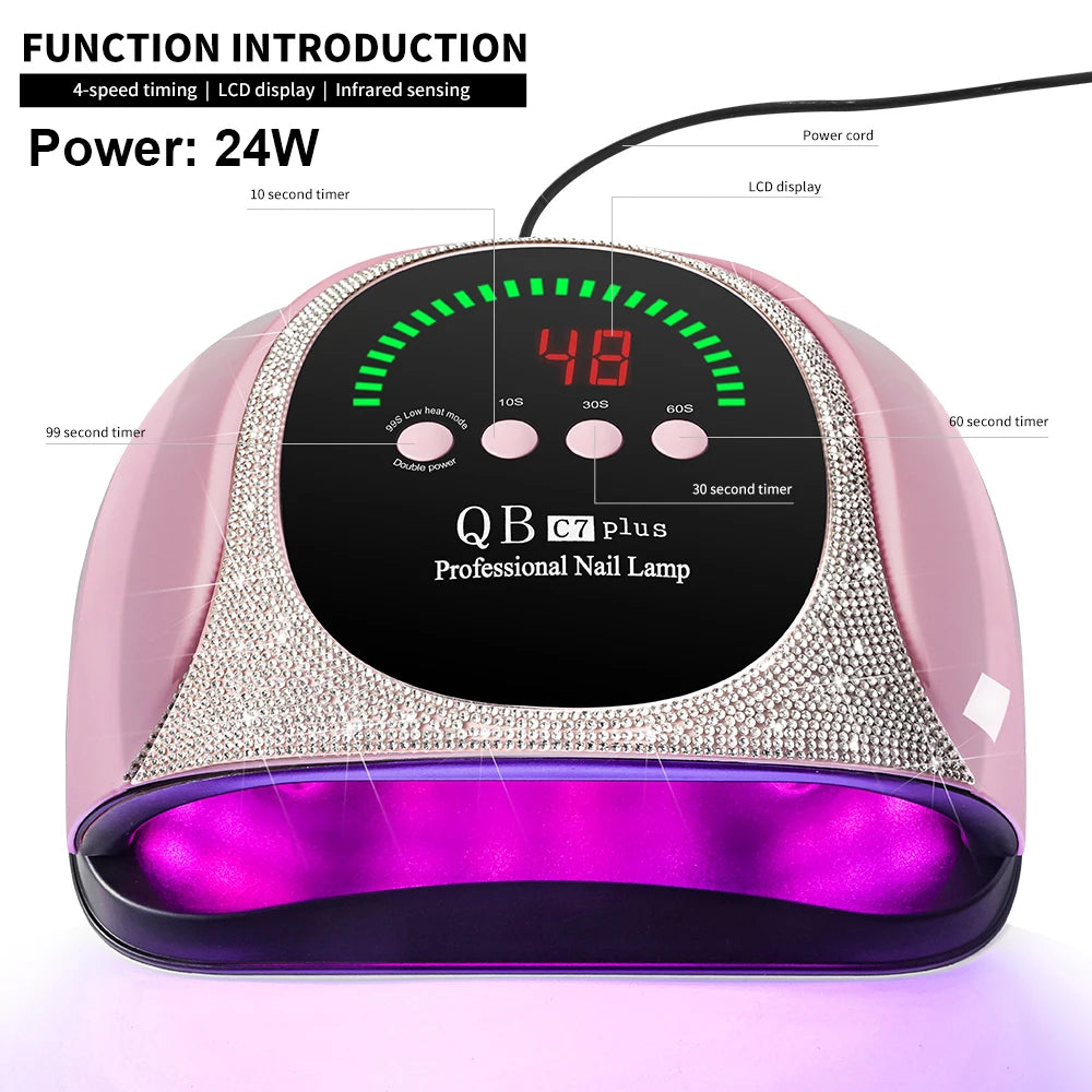 57-LED UV/LED Gel Nail Lamp with LCD Timer, Quick-Dry Curing Light for Gel and Acrylic Manicures