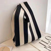 Handmade Knitted Knot Wrist Bag - Striped Mini Tote for Women, Large-Capacity Phone Bucket, Autumn Winter Casual