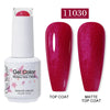 Red Semi-Permanent UV Gel Nail Polish 15ml (0.5 fl oz) Top & Base Hybrid