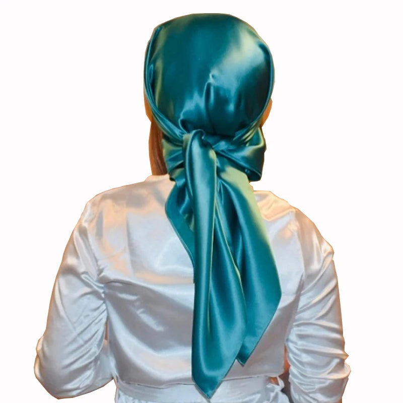 35.4 x 35.4 in (90 x 90 cm) Satin Square Scarf – Women's Polyester Hijab, Headscarf, Shawl & Bandanna