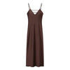 Yellow V-Neck Sling Maxi Dress – Sleeveless Spaghetti Strap Loose Ankle-Length Summer Dress for Women