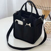 Small Canvas Tote Bag with Pockets – Crossbody Shoulder Purse for Women, Cute Lunch & Office Handbag