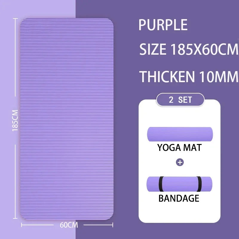 20mm NBR Yoga Mat – 79 x 23.6 x 0.8 in (2000×600×20 mm) Non-Slip Moisture-Proof Exercise & Camping Mat