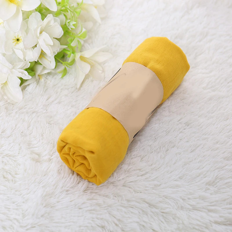 Cotton-Linen Long Scarf 180×45 cm (70.9×17.7 in) – Candy Color Lightweight Shawl, Anti-Sand Neckerchief & Headwrap